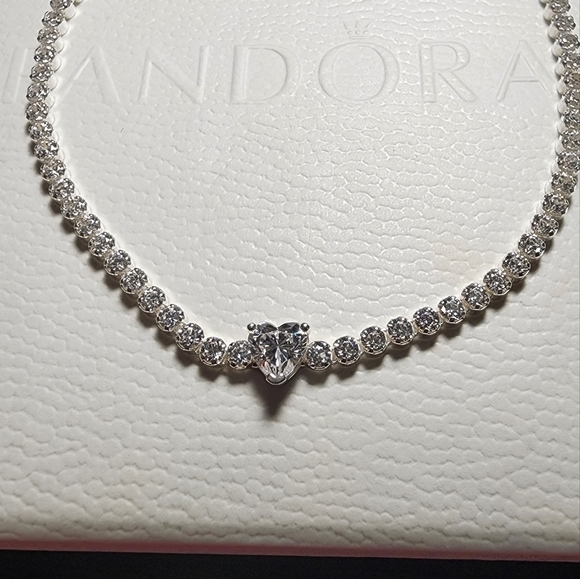 Pandora Sparkling Heart Tennis Bracelet - Picture 7 of 9
